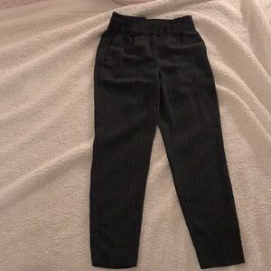 Express ankle high rise pants thin stripes navy